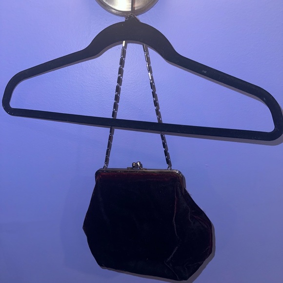 VELVET BURGUNDY BAG - Picture 1 of 4
